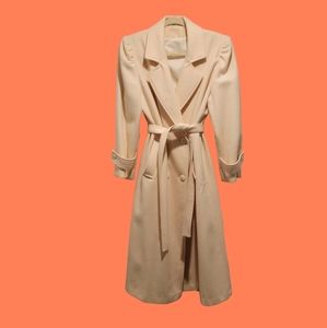 beautiful cream wool vintage winter dress trench coat 70s 80s classic chic